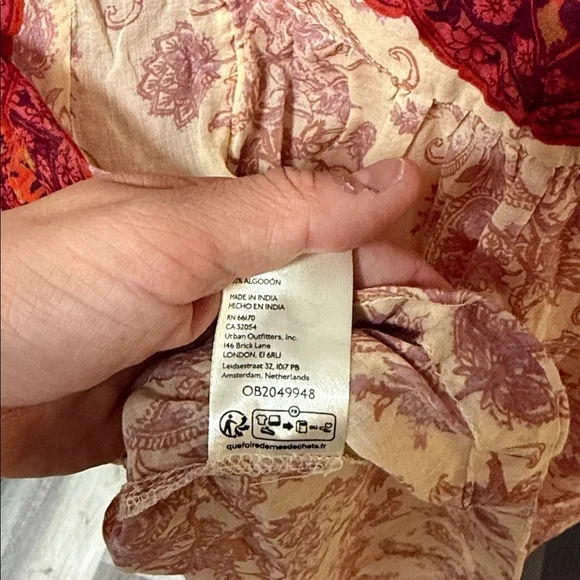 Free People Rose Bud Paisley Cotton Button Up Shirt top blouse - Picture 6 of 6